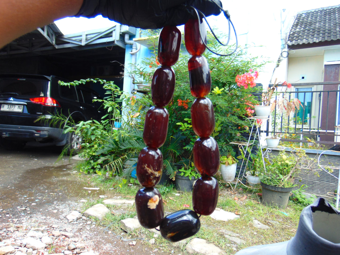 162 gr Small Necklace 11 beads Indonesian Red Amber for Healing A11K153