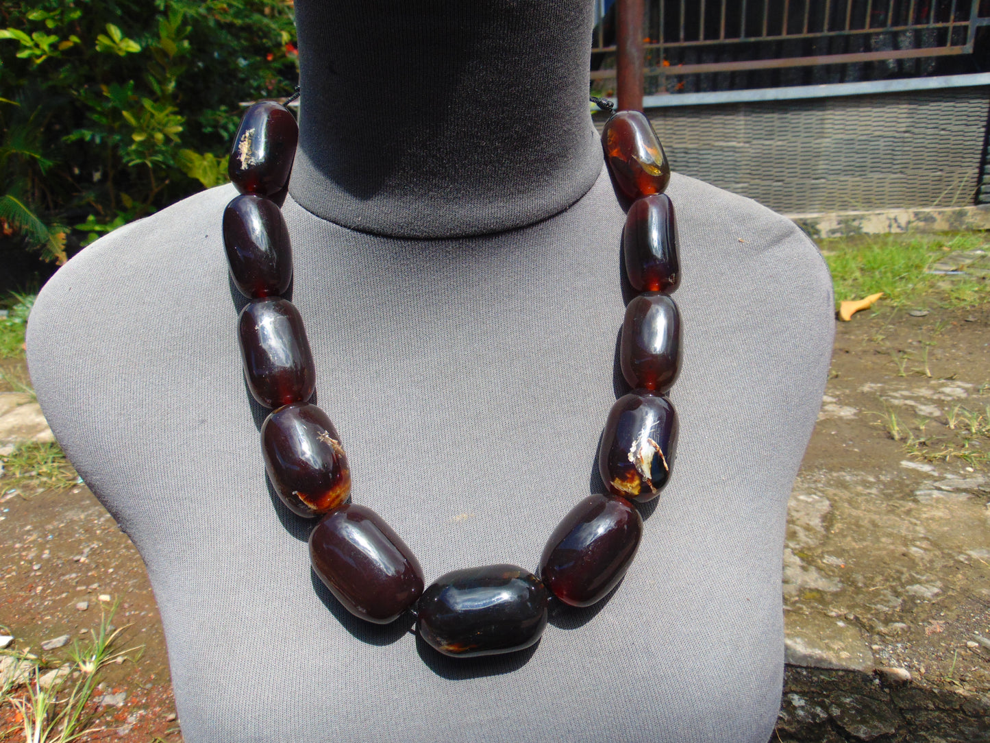 162 gr Small Necklace 11 beads Indonesian Red Amber for Healing A11K153