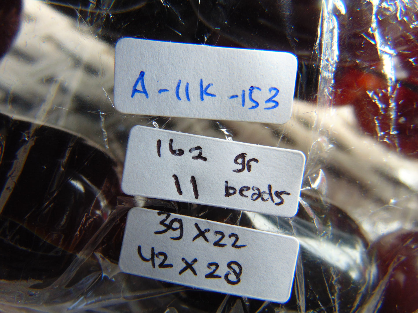 162 gr Small Necklace 11 beads Indonesian Red Amber for Healing A11K153