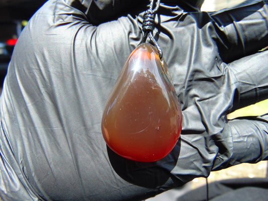 14 gr Pendant 42x28x21 mm Indonesian Red Violet Amber for Healing 25A438