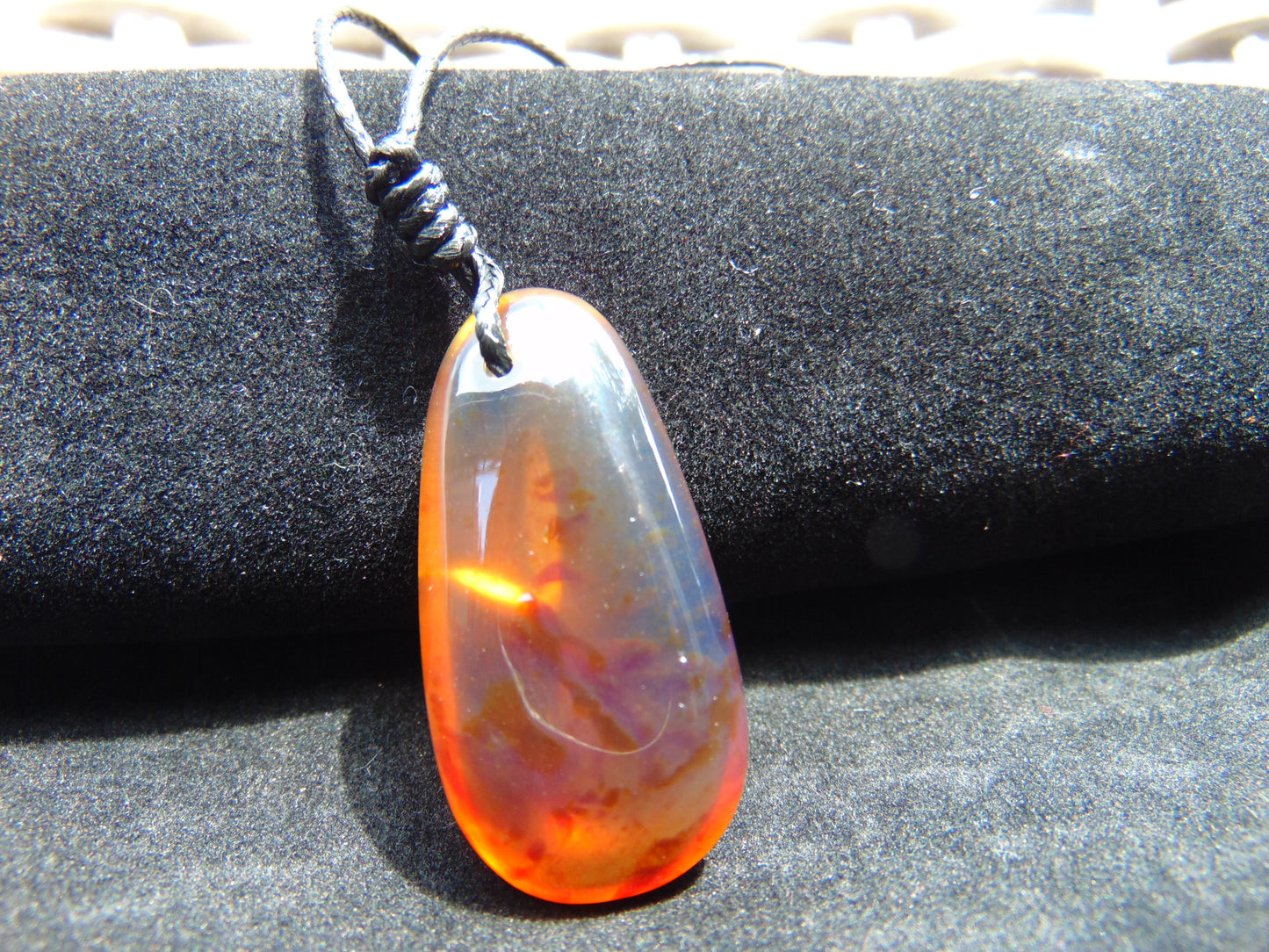 4 gr Pendant 38x19x10 mm Indonesian Blue Amber for Healing 25A479
