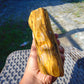 343 gram Polished Indonesia Yellow Fragrance Amber for Healing KM14
