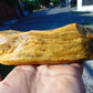 343 gram Polished Indonesia Yellow Fragrance Amber for Healing KM14