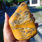 276 gram Polished Indonesia Yellow Fragrance Amber for Healing KM7