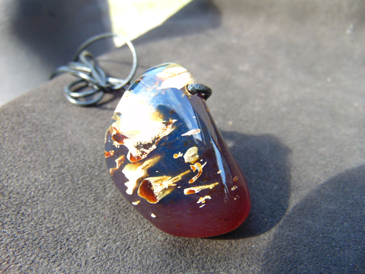 36 gram Big Pendant Indonesian Blue White Amber for Healing PF1