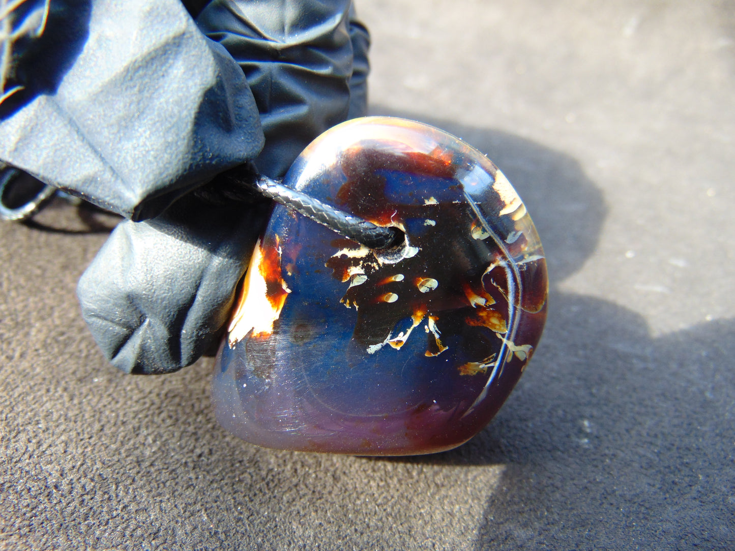 36 gram Big Pendant Indonesian Blue White Amber for Healing PF1