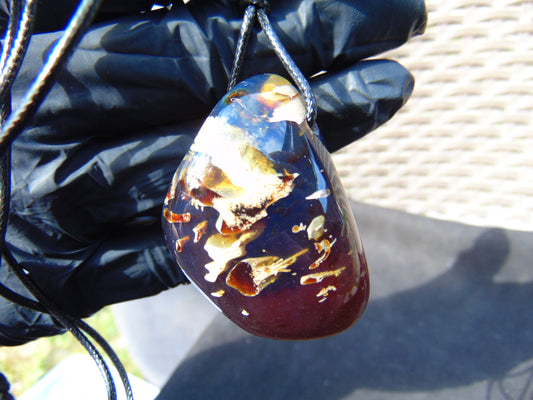 36 gram Big Pendant Indonesian Blue White Amber for Healing PF1