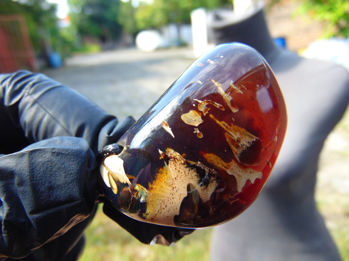 36 gram Big Pendant Indonesian Blue White Amber for Healing PF1