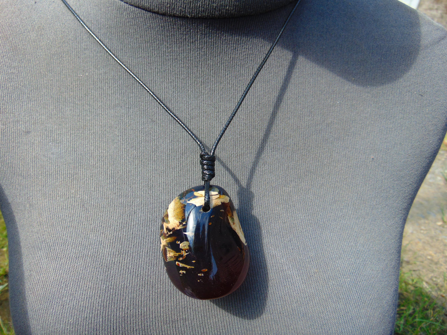 36 gram Big Pendant Indonesian Blue White Amber for Healing PF1
