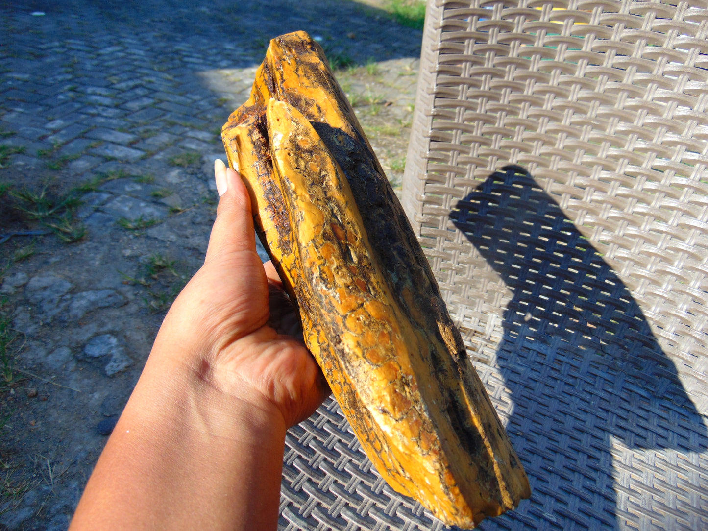 1163 gram Polished Indonesia Yellow Fragrance Amber for Healing KM21