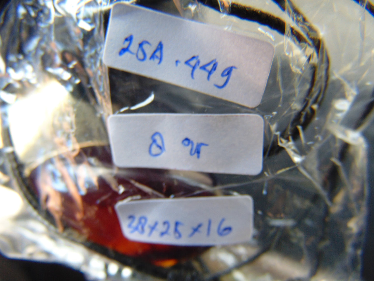 8 gr Pendant 38x25x16 mm Indonesian Blue Amber for Healing 25A449