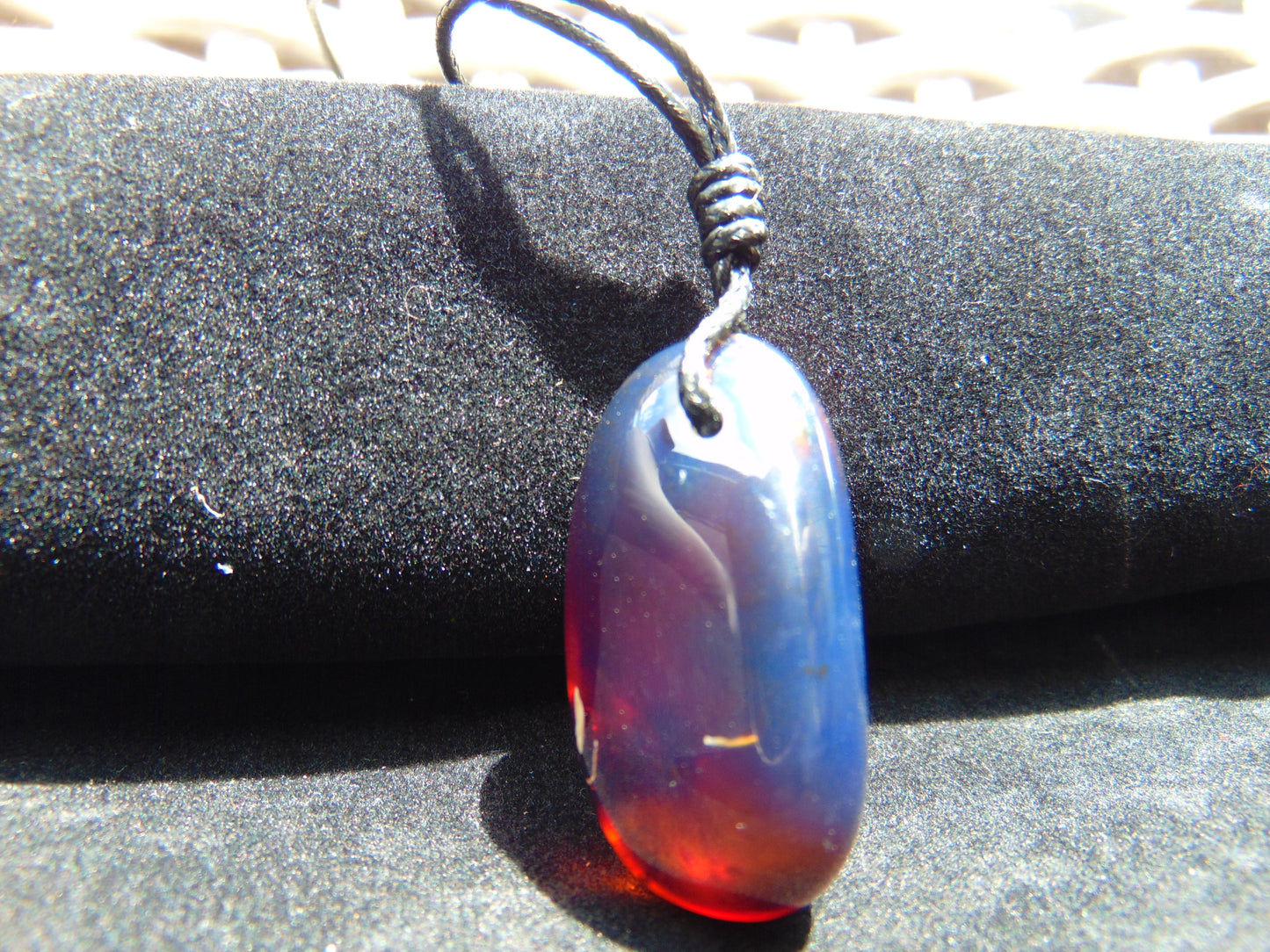6 gr Pendant 35x20x15 mm Indonesian Crystal Blue Amber for Healing 25A439