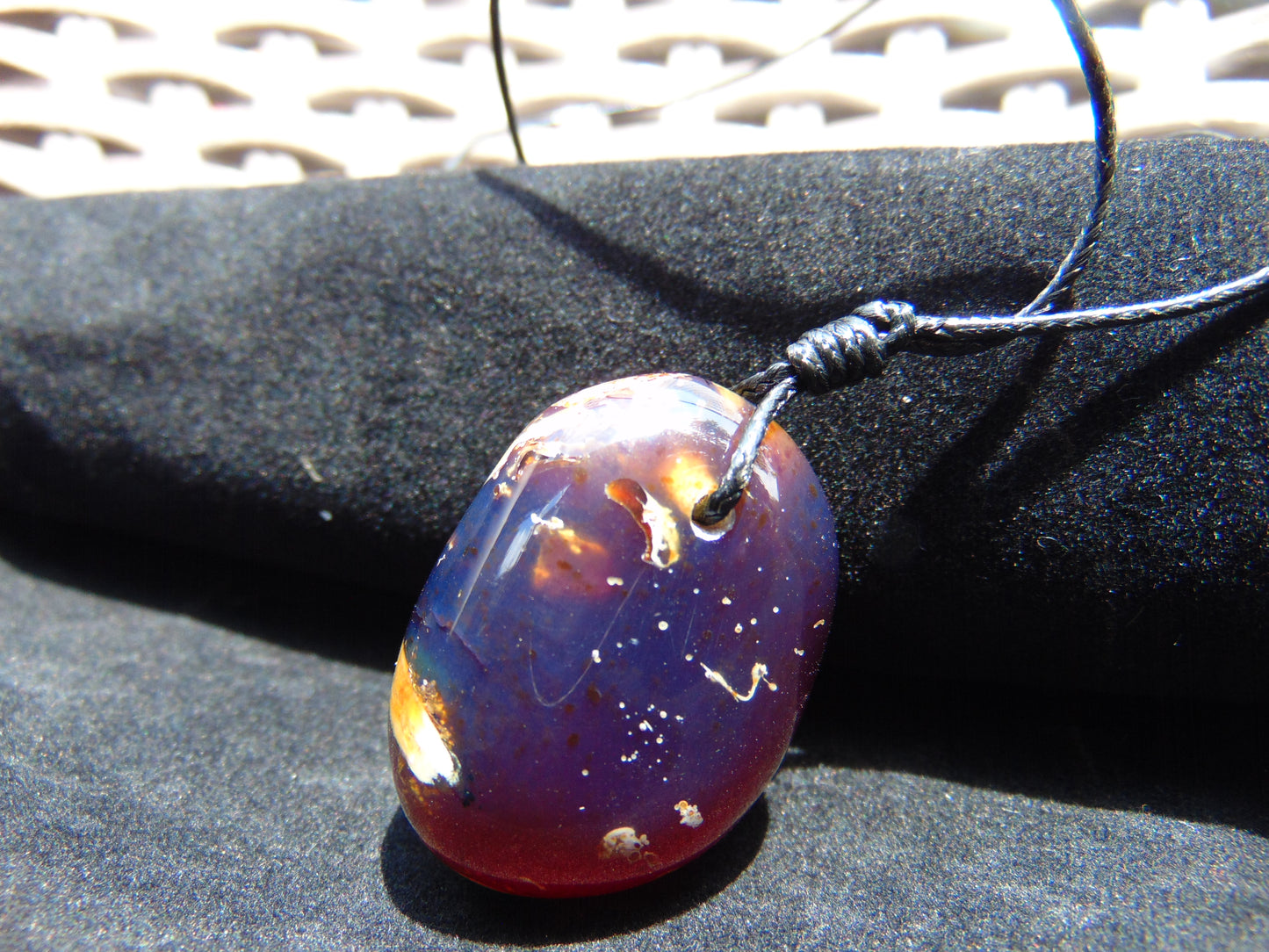 14 gr Pendant 36x27x25 mm Indonesian Blue Amber for Healing 25A462