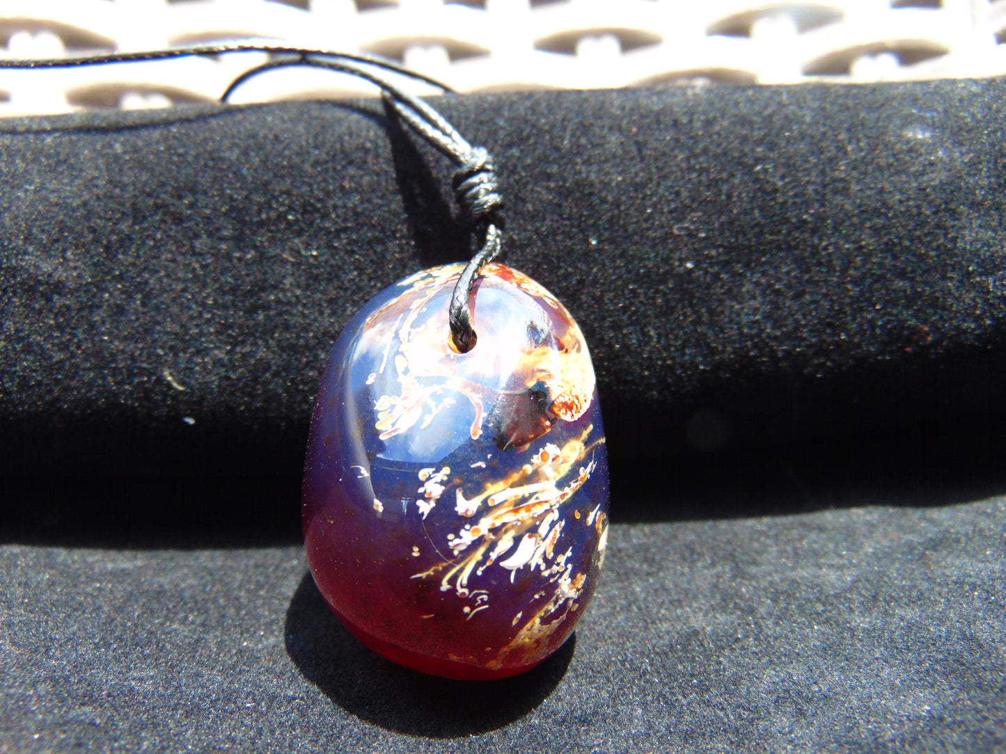 14 gr Pendant 36x27x25 mm Indonesian Blue Amber for Healing 25A462