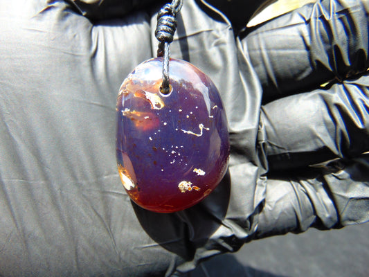 14 gr Pendant 36x27x25 mm Indonesian Blue Amber for Healing 25A462