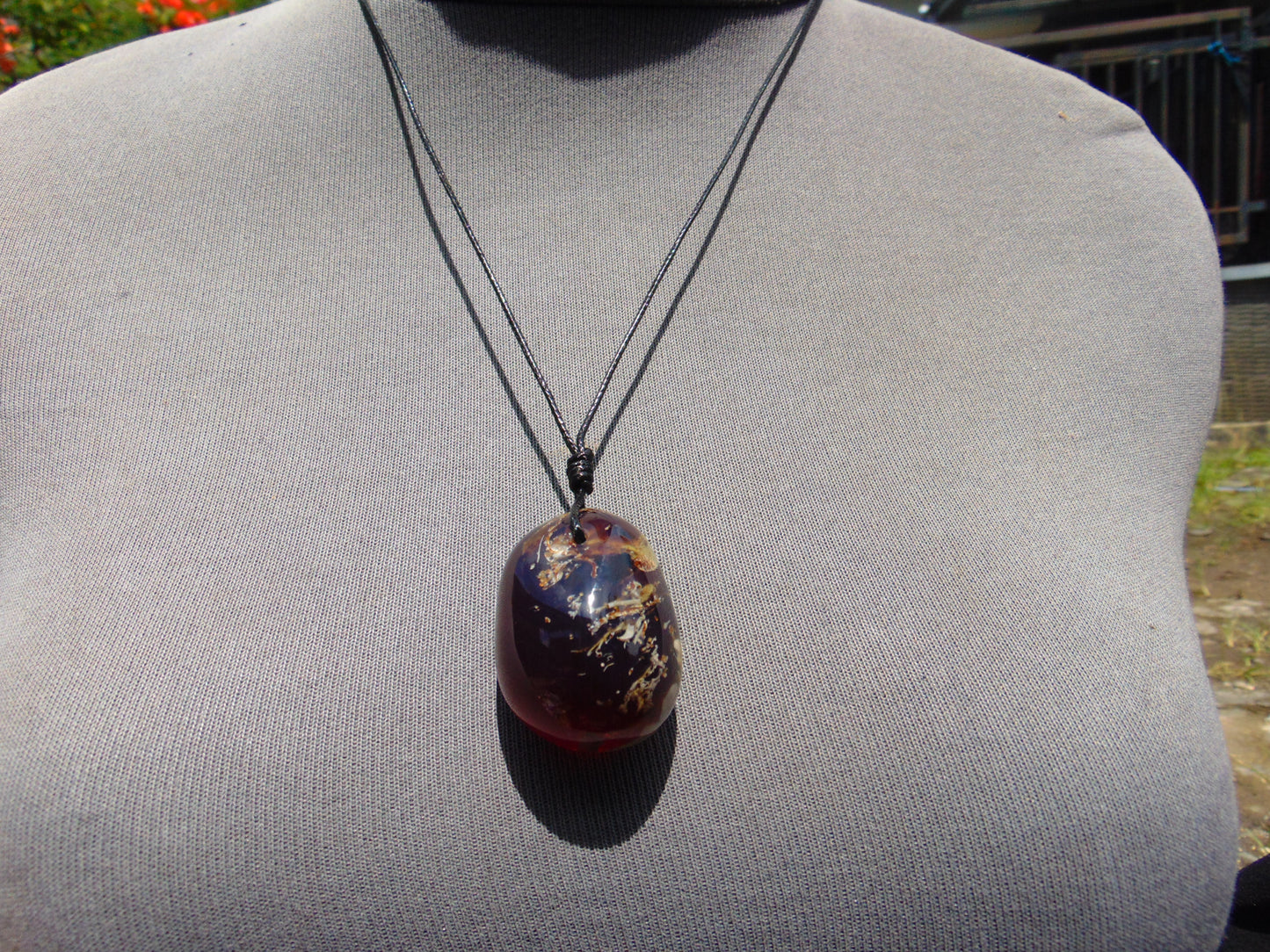 14 gr Pendant 36x27x25 mm Indonesian Blue Amber for Healing 25A462
