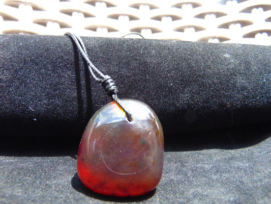 10 gr Pendant 29x27x21 mm Indonesian Blue Red Amber for Healing 25A453