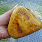 522 gram Polished Indonesia Yellow Fragrance Amber for Healing KM9