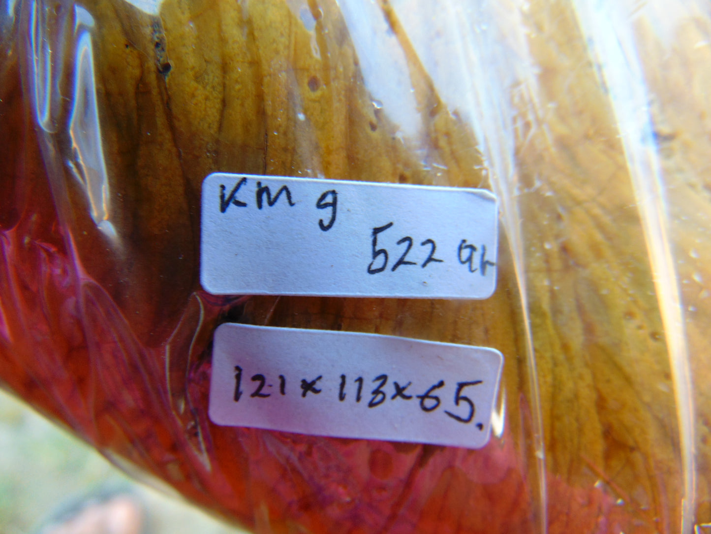 522 gram Polished Indonesia Yellow Fragrance Amber for Healing KM9