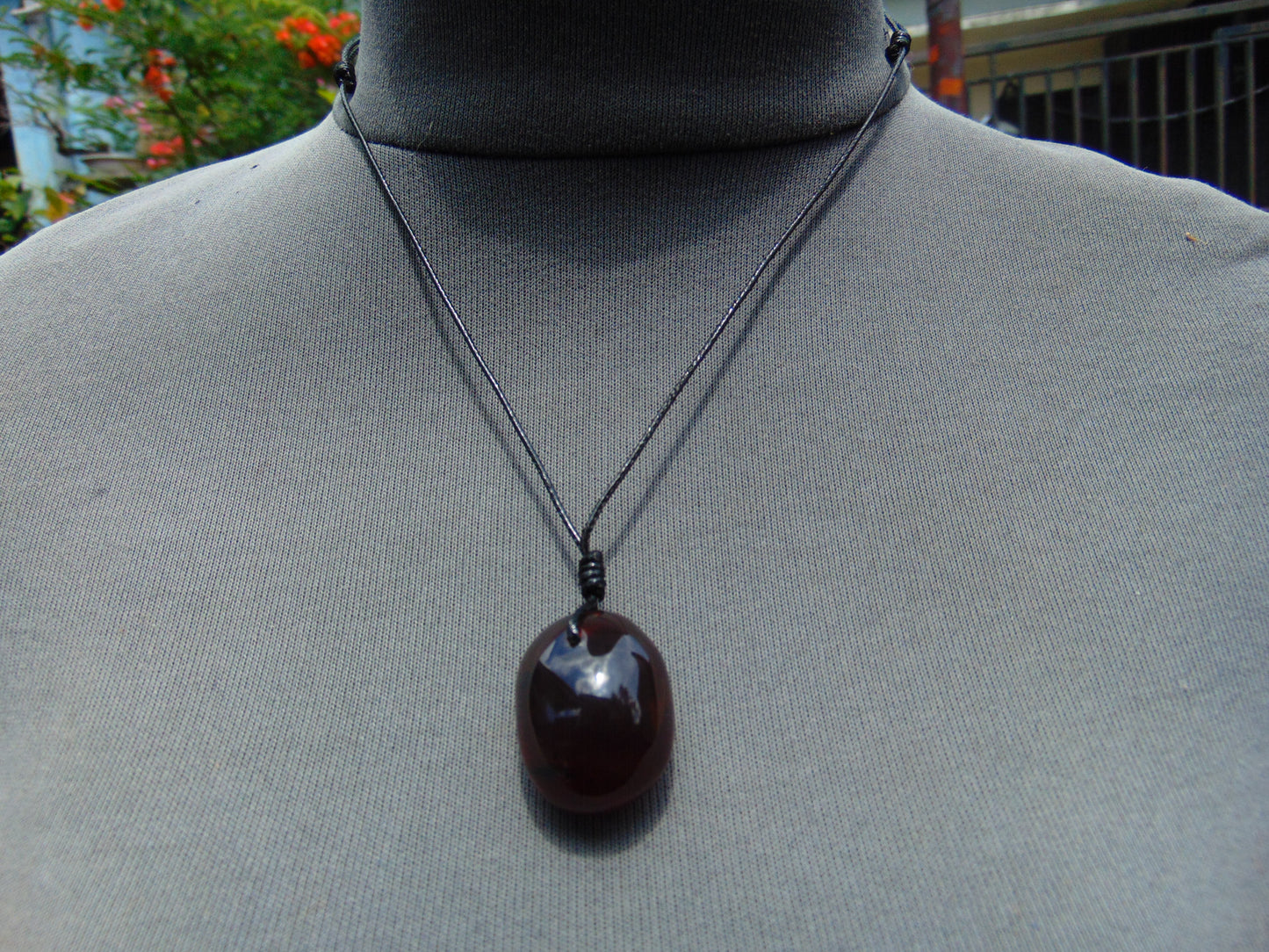 7 gr Pendant 29x23x18 mm Indonesian Red Blue Amber for Healing 25A481