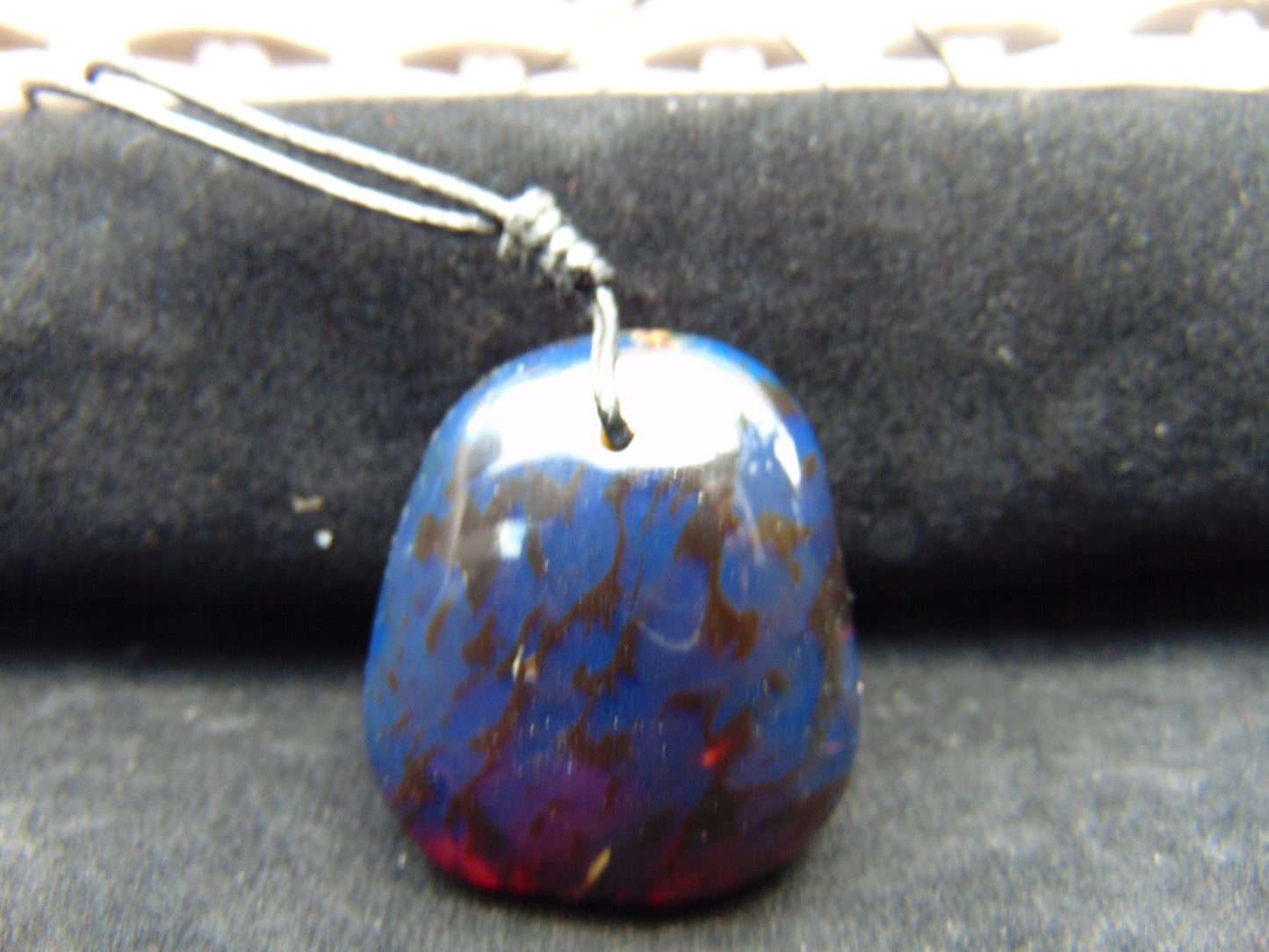 13 gr Pendant 38x33x18 mm Indonesian Blue Amber for Healing 25A435
