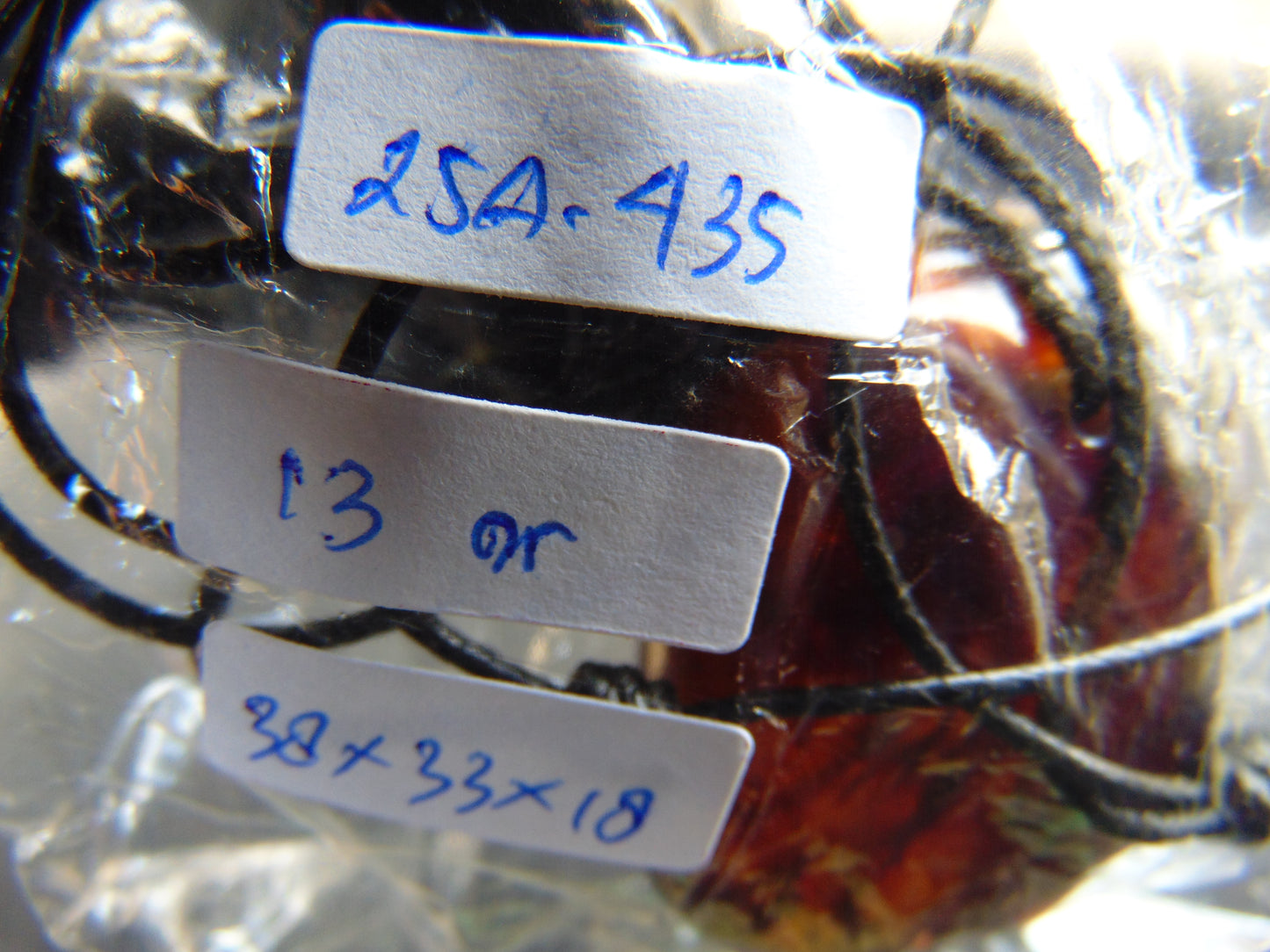 13 gr Pendant 38x33x18 mm Indonesian Blue Amber for Healing 25A435