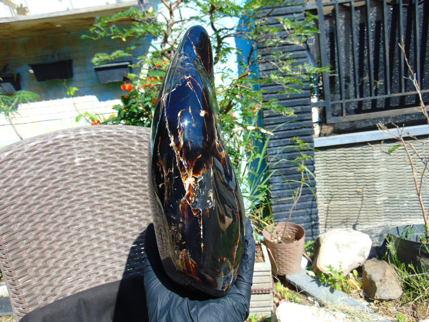 3472 gr Full Polished 25x20x8 cm Indonesia Black Amber for Healing BPR12