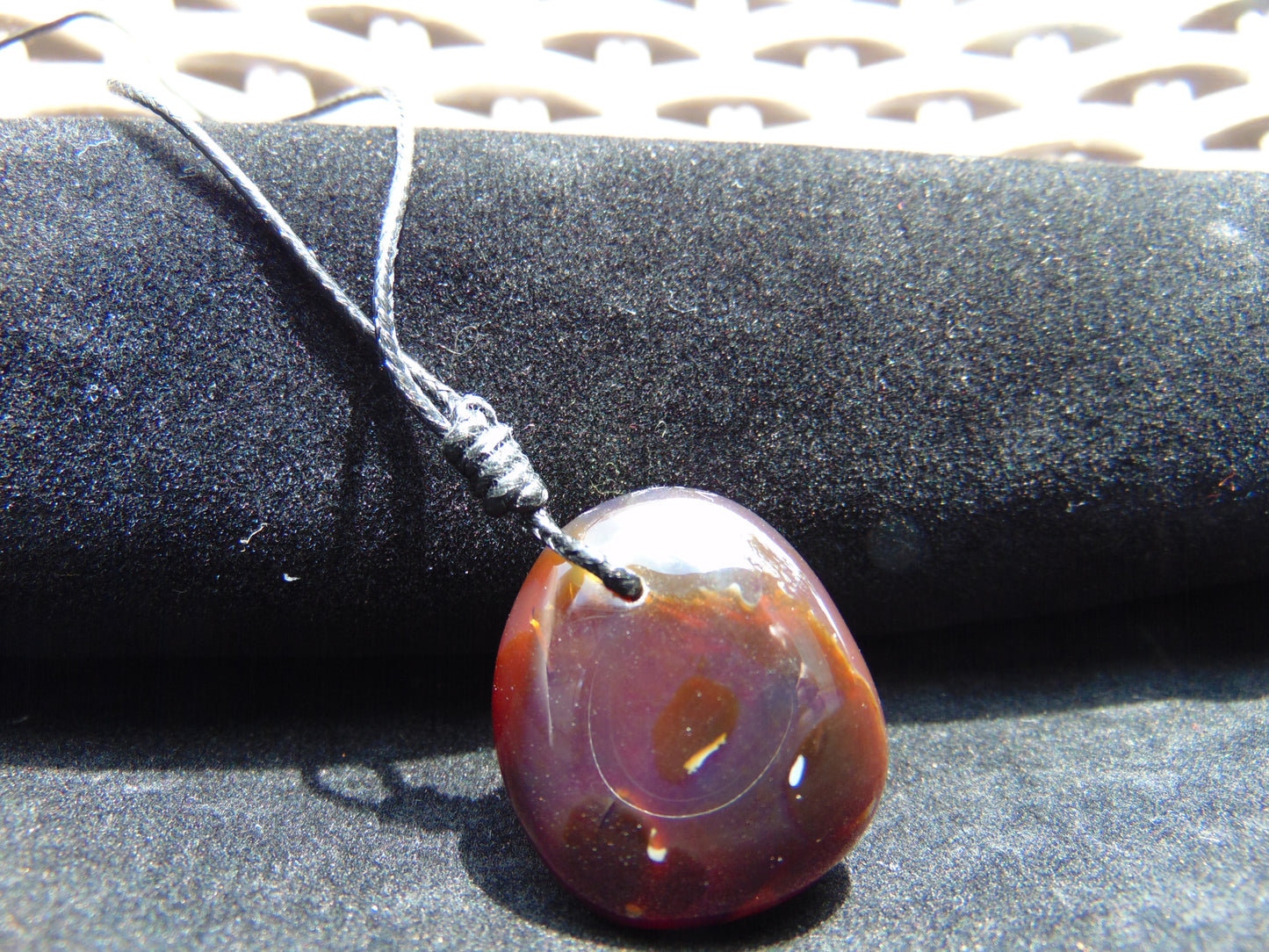 6 gr Pendant 27x24x16 mm Indonesian Inclusion Blue Amber for Healing 25A440