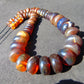 78 gram Small Beads Combination Necklace Indonesian Red Yellow Blue Amber for Healing A692
