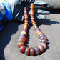 78 gram Small Beads Combination Necklace Indonesian Red Yellow Blue Amber for Healing A692