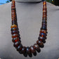 78 gram Small Beads Combination Necklace Indonesian Red Yellow Blue Amber for Healing A692