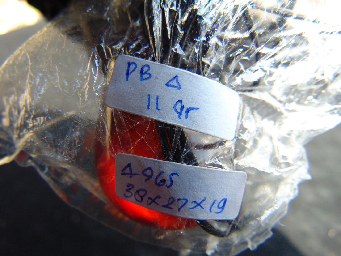 11 gr Pendant 38x27x19 mm Indonesian Blue Amber for Healing PBA965