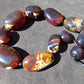 121 gr 11 beads Big Necklace Indonesian Red Purple blue Amber for Healing