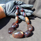 121 gr 11 beads Big Necklace Indonesian Red Purple blue Amber for Healing