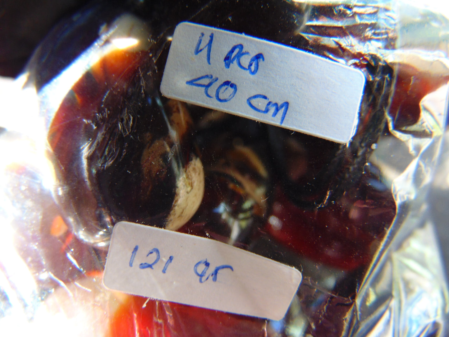 121 gr 11 beads Big Necklace Indonesian Red Purple blue Amber for Healing