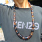 91 gram Small Beads Combination Necklace Indonesian Red Yellow Blue Amber for Healing NK13