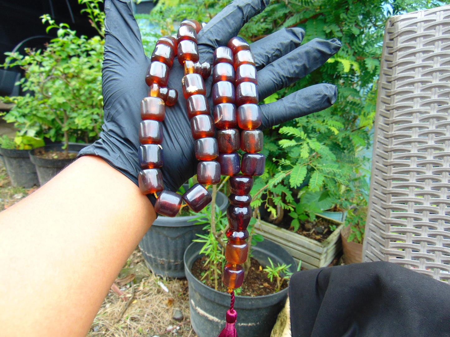 109 gr Komboloi Tasbih Rosary 33+2 Beads 16x16 mm Indonesian Yellow Bluish Amber for Healing TT35