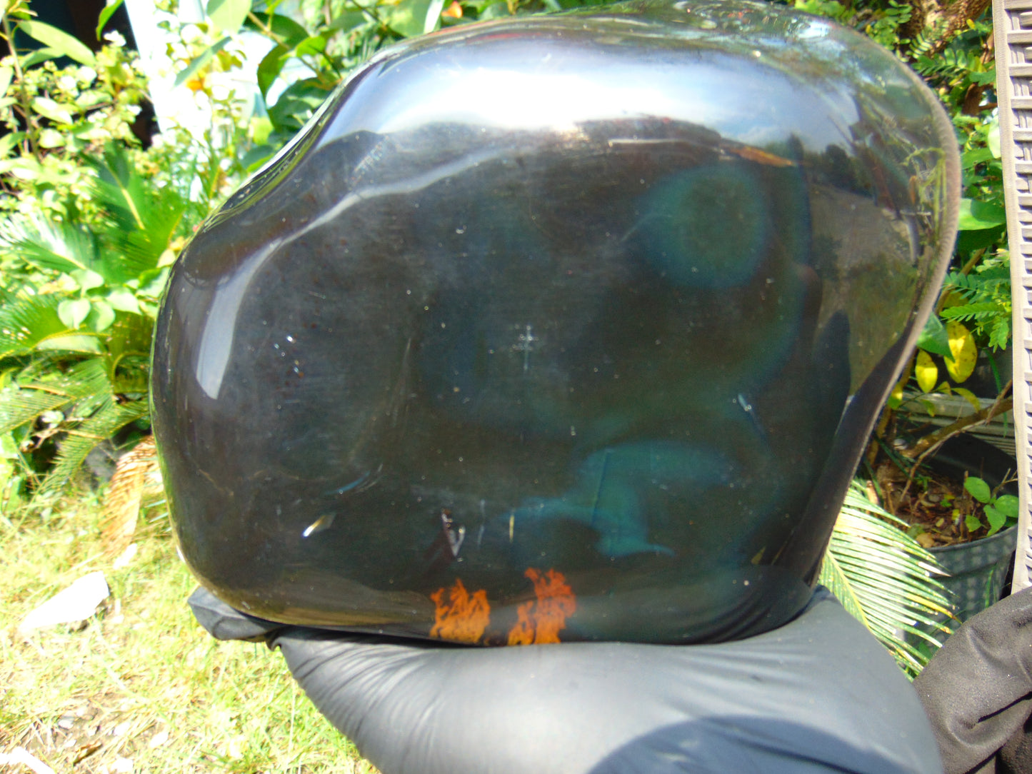 1673 gram Full polished Indonesian Dark Green Blue Amber for Healing ML84