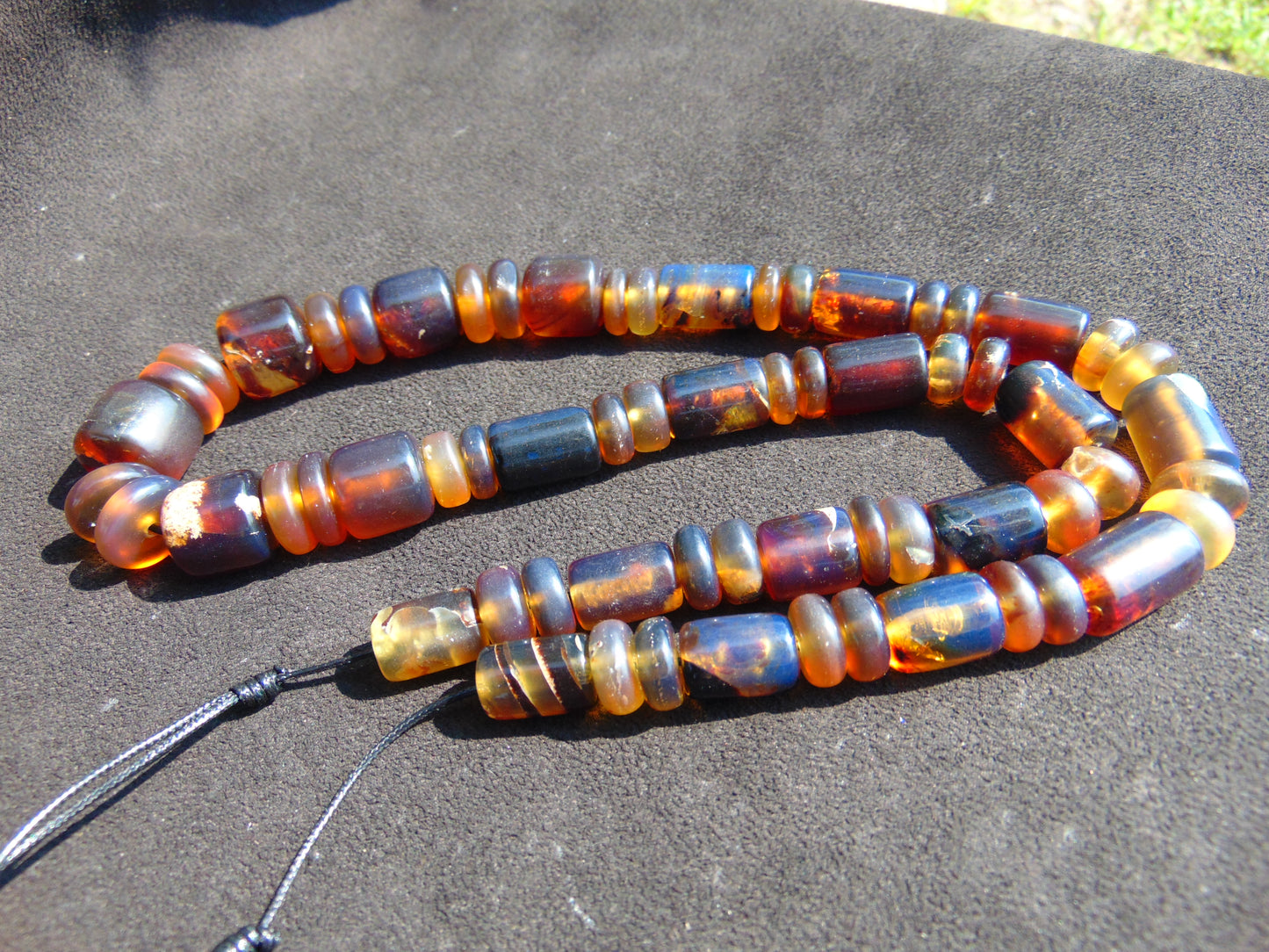 74 gram Small Beads Combination Necklace Indonesian Blue Amber for Healing NK27