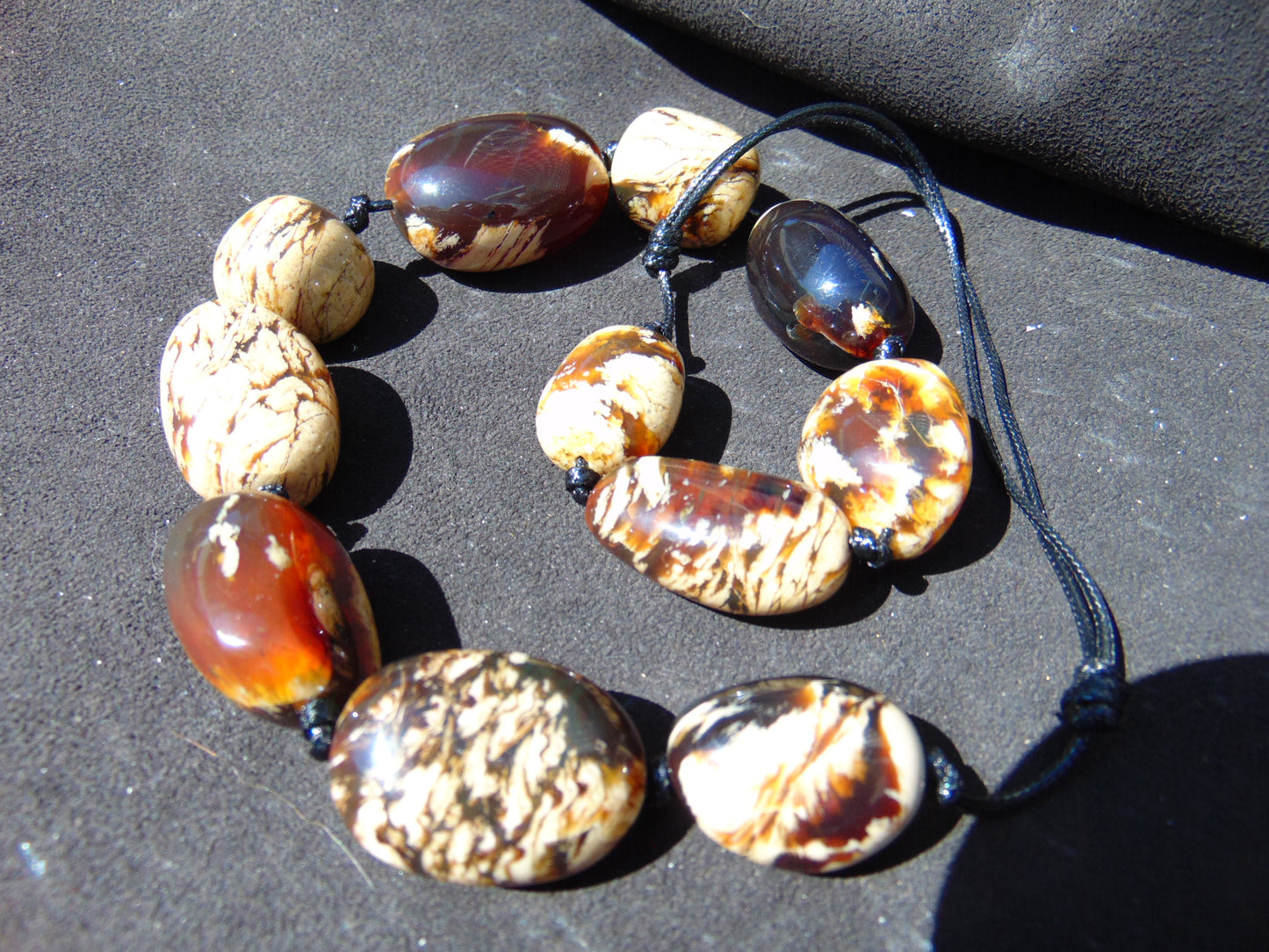 97 gram Small Beads Combination Necklace Indonesian White Amber for Healing