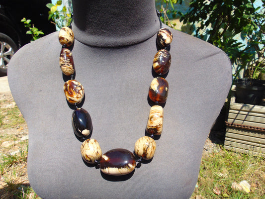 97 gram Small Beads Combination Necklace Indonesian White Amber for Healing