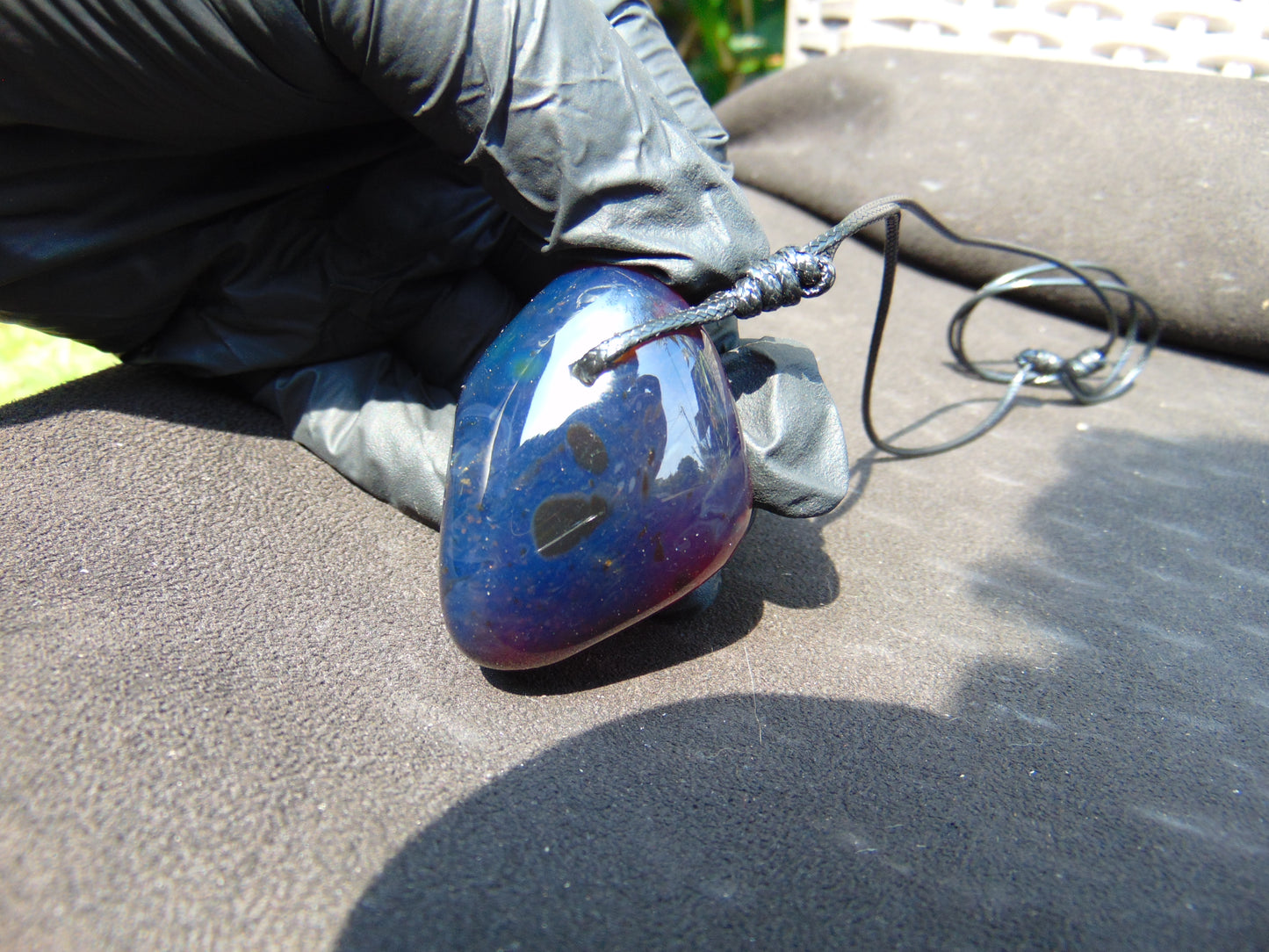 27 gr Pendant 50x34x32 mm Indonesian Blue Amber for Healing PEA106