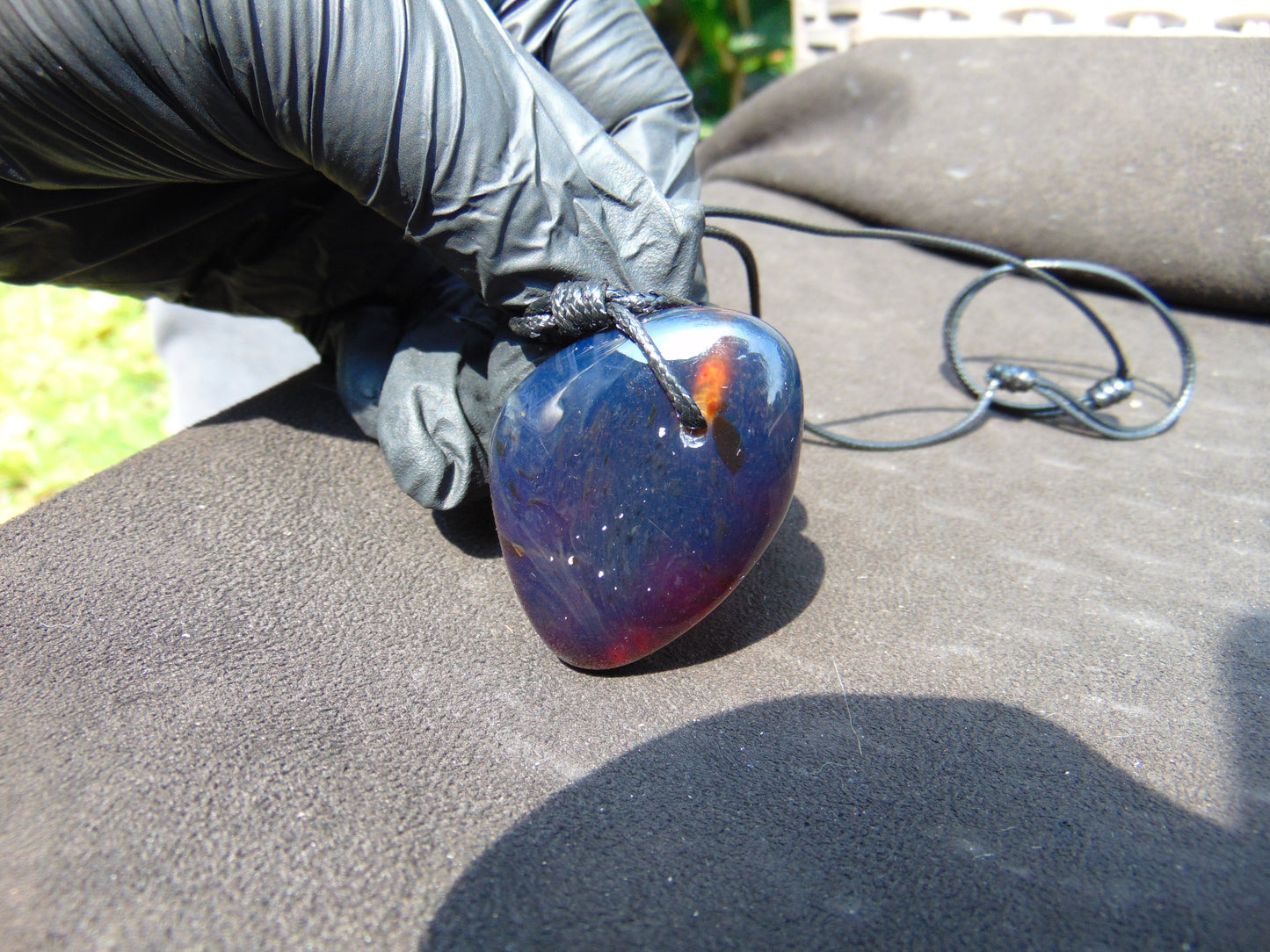 27 gr Pendant 50x34x32 mm Indonesian Blue Amber for Healing PEA106