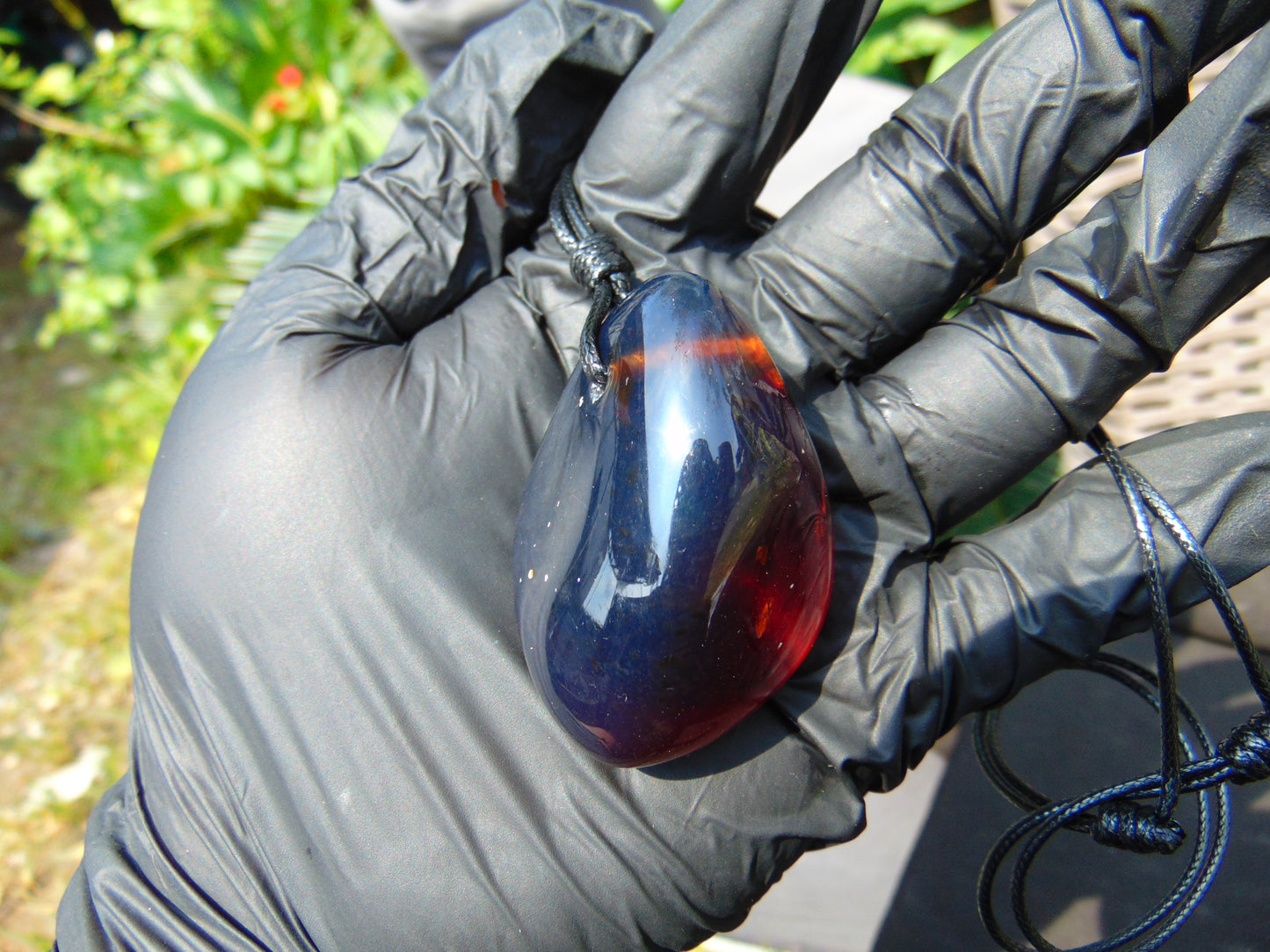 27 gr Pendant 50x34x32 mm Indonesian Blue Amber for Healing PEA106