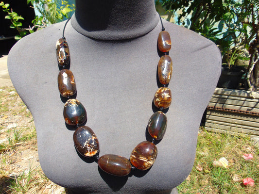 111 gram Small Beads Combination Necklace Indonesian Amber for Healing