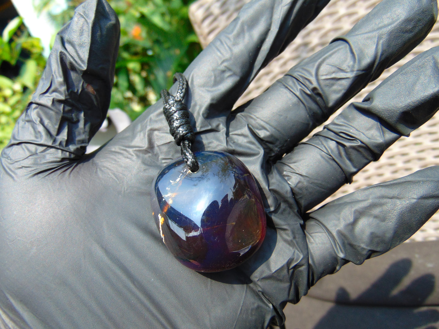 15 gr Pendant 38x34x20 mm Indonesian Blue Amber for Healing RB2