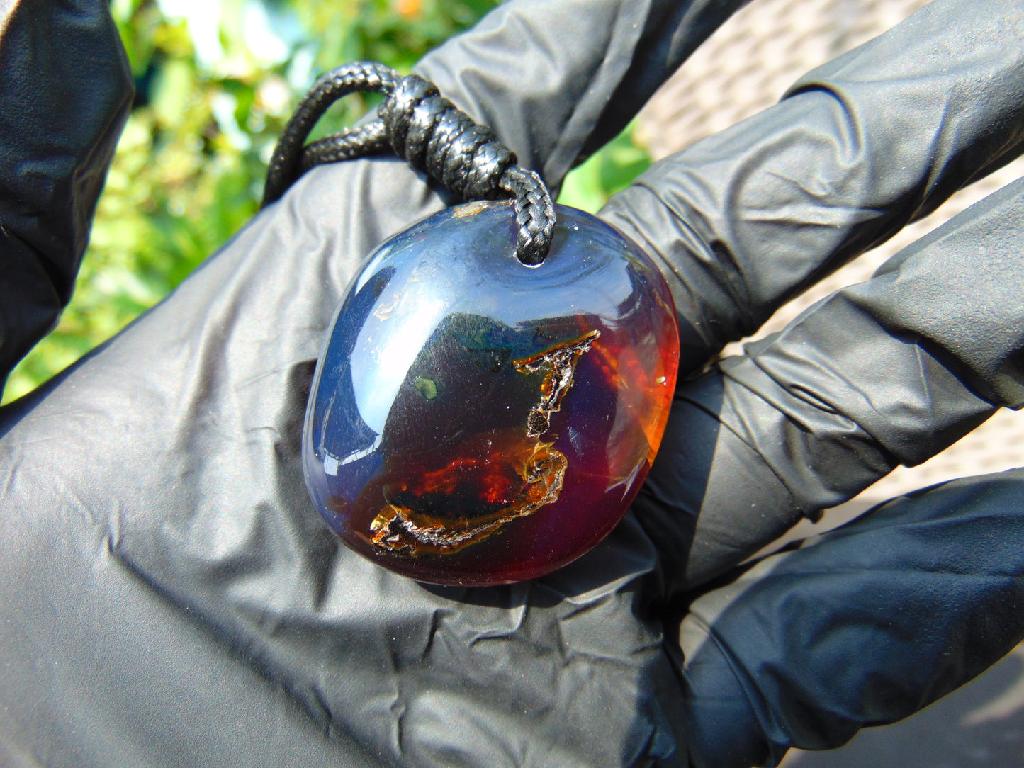 15 gr Pendant 38x34x20 mm Indonesian Blue Amber for Healing RB2