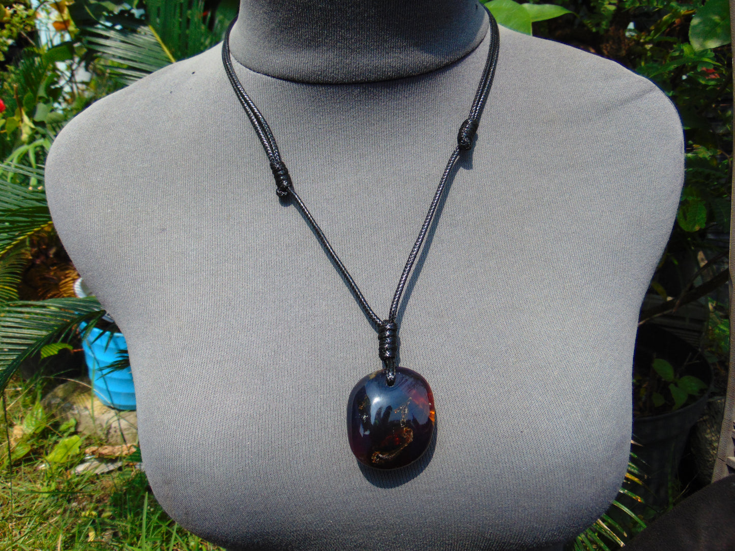 15 gr Pendant 38x34x20 mm Indonesian Blue Amber for Healing RB2