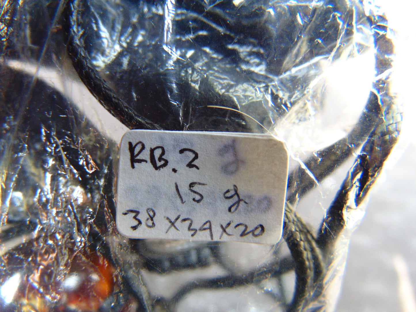 15 gr Pendant 38x34x20 mm Indonesian Blue Amber for Healing RB2