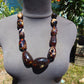 129 gr 11 beads Big Necklace Indonesian dark blue Amber for Healing